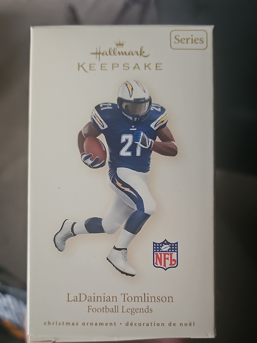 Hallmark Keepsake Navy Blue, White & Gold Football Ornament